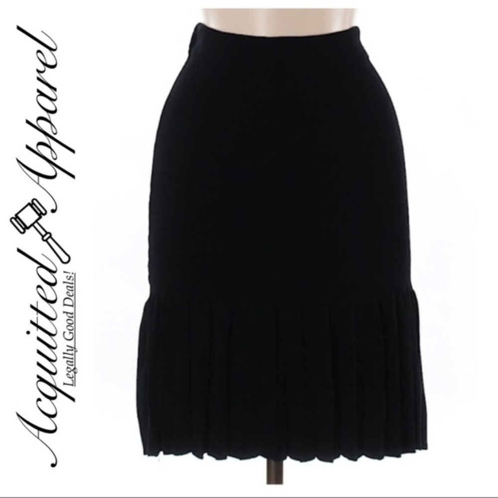 Catherine Malandrino Black Pleated Bottom Skirt